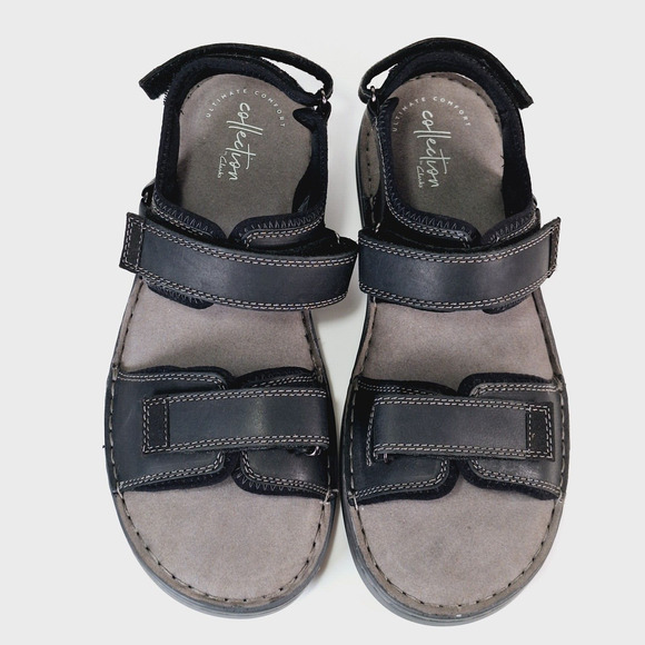 Clarks Malone Shore Black Leather Sandals Mens 10M Ultimate Comfort Collection main image 10